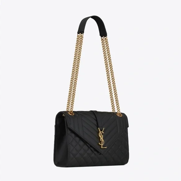 ENVELOPE MEDIUM CHAIN BAG IN MIX MATELASSÉ SUEDE - Picture 14 of 15